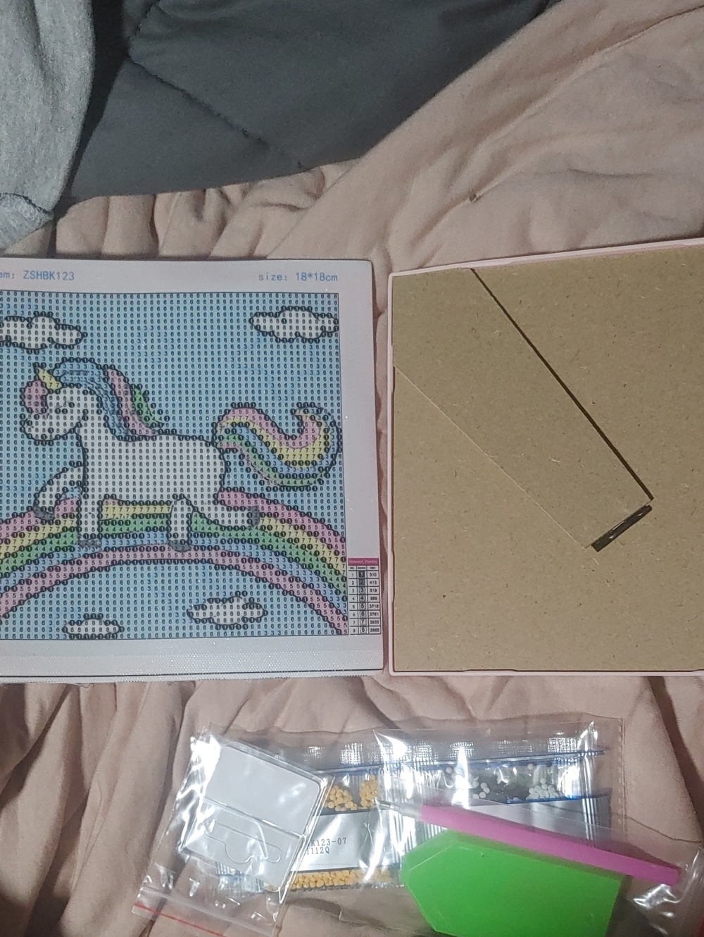 Unbranded Pastel Unicorn Diamond Painting Kit - Pink, Blue, Green, Yellow